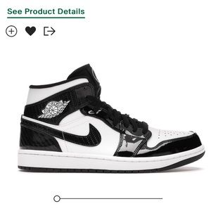 Carbon Fiber Air Jordan 1  Mid black , and white.